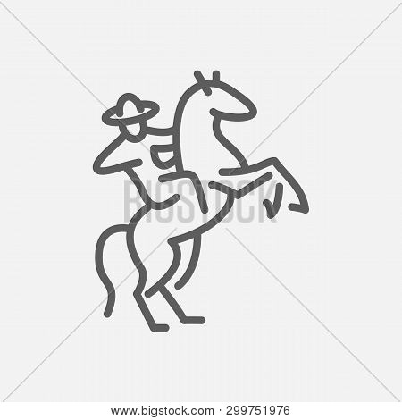 Cowboy Icon Line Symbol. Isolated Vector Illustration Of  Icon Sign Concept For Your Web Site Mobile