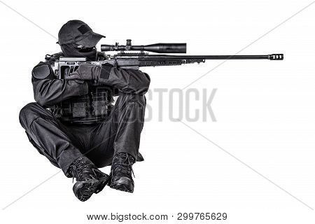 Police Swat Sniper Shooting In Sitting Position
