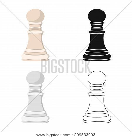 Vector Illustration Of Pawn And Board Logo. Set Of Pawn And Figure Vector Icon For Stock.