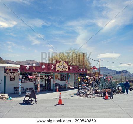 Oatman Ghost Town, Arizona USA - March 13 , 2019. The famous 