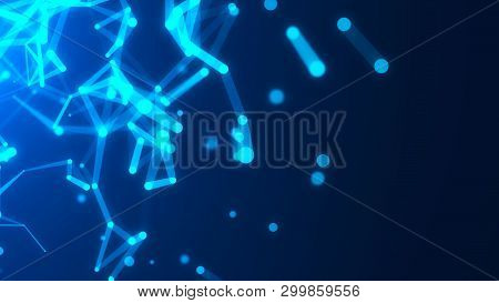 Abstract Digital Background. Network Connection Structure. Science Background. 3D Rendering.