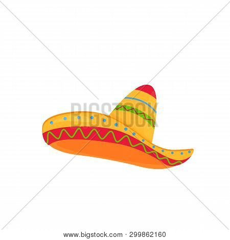 Sombrero. Mexican Hat Vector Isolated On White Background