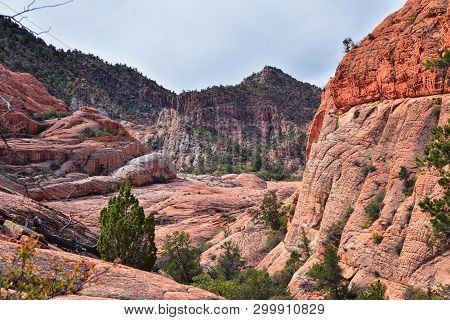 Views From The Lower Sand Cove Trail To The Vortex Formation, By Snow Canyon State Park In The Red C