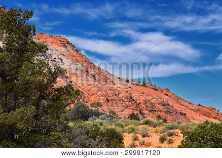 Views From The Lower Sand Cove Trail To The Vortex Formation, By Snow Canyon State Park In The Red C