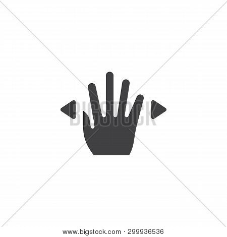 4x Spread Vector Icon. Swipe Left And Right Hand Click Filled Flat Sign For Mobile Concept And Web D