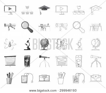 Vector Design Of Education And Learning Symbol. Set Of Education And School Stock Symbol For Web.