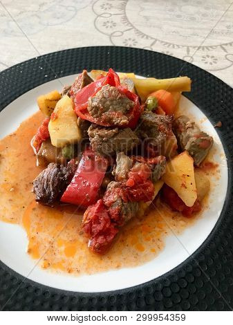 Turlu - Turkish Stew Vegetables With Potatoes And Eggplant / Aubergine