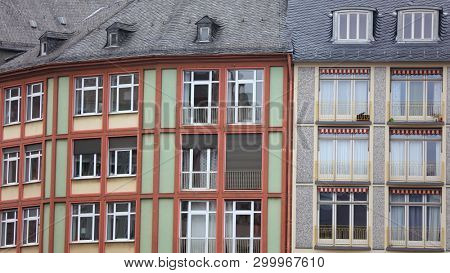 Windows on on historic European style homes