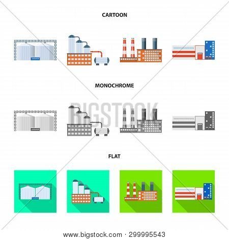 Vector Design Of Production And Structure Logo. Set Of Production And Technology Vector Icon For Sto