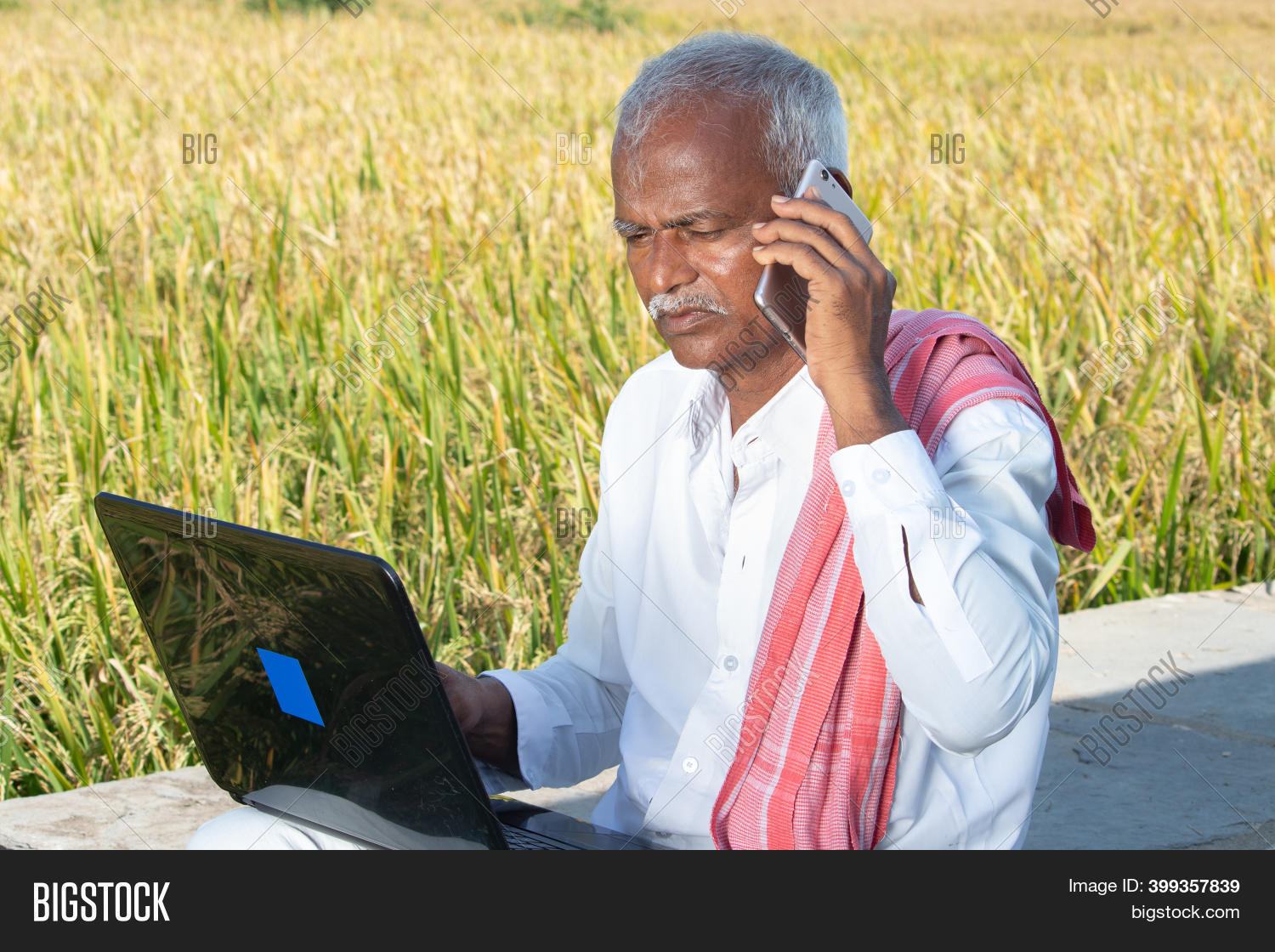 Indian Farmer Talking Image & Photo (Free Trial) | Bigstock