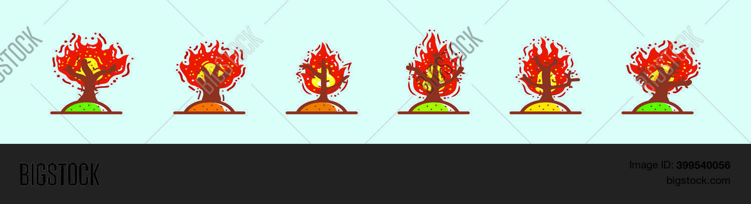 Set Burning Bush Vector &amp; Photo (Free Trial) | Bigstock
