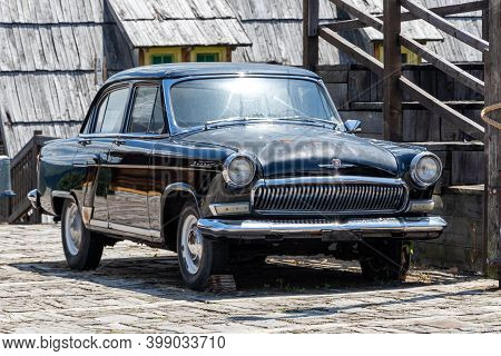 Mokra Gora, Serbia - July 15, 2020: Motor Car Gaz 21 Volga In The Street, Serbia