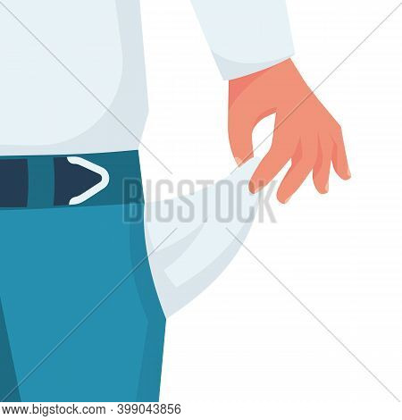 Empty Pockets. Bankruptcy Concept. Poor Man Showing His Empty Pockets. Sad Businessman, Business Cri