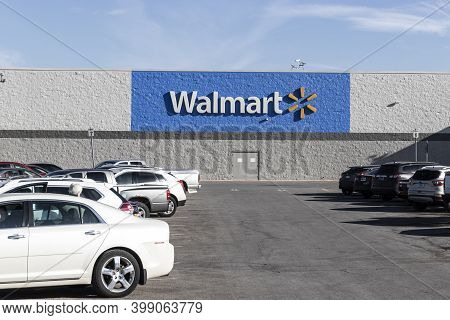 Greenfield - Circa December 2020: Walmart Retail Location. Walmart Introduced Its Veterans Welcome H