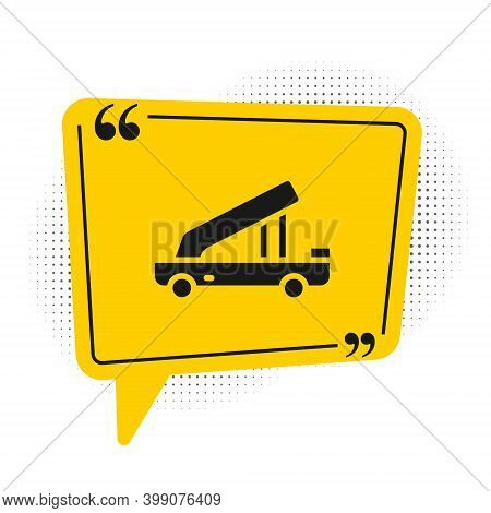 Black Passenger Ladder For Plane Boarding Icon Isolated On White Background. Airport Stair Travel. Y