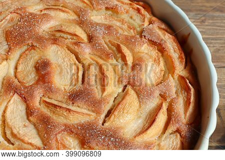 Traditional French Apple Pie Close-up