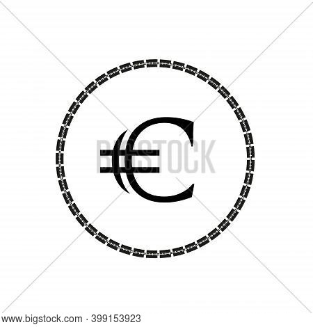 Coin Euro Icon. Finance Vector Stock Illustration Isolated On White Background Eps10