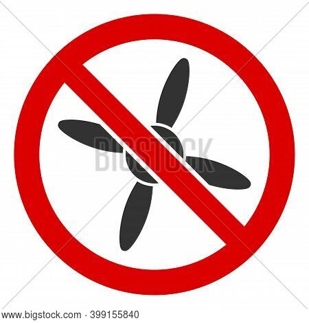No Air Screw Icon. Illustration Style Is A Flat Iconic Symbol Inside Red Crossed Circle On A White B