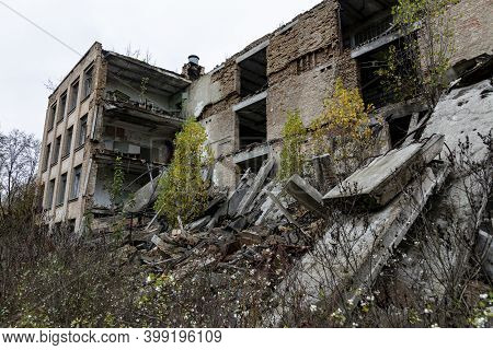 Abandoned Decaying Buildings Of The Soviet Era In The Chernobyl Exclusion Zone