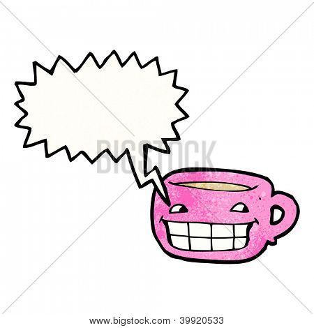 Cartoon grinsende Kaffeetasse
