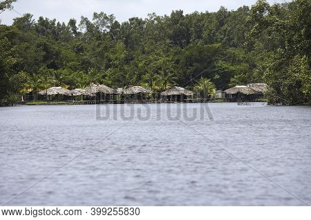 Warao's Village, Indians Living In Orinoco Delta, Venezuela