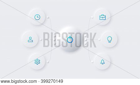 Neumorphic Circle Element For Infographic. Template For Diagram, Graph, Presentation And Chart. Skeu