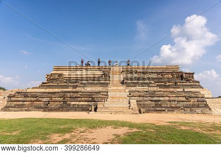 Hampi, Karnataka, India - November 4, 2013: Mahanavami Dibba Or The Dussehra Platform Is What Remain