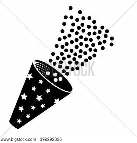 Black Confetti Icon Isolated On White Background.