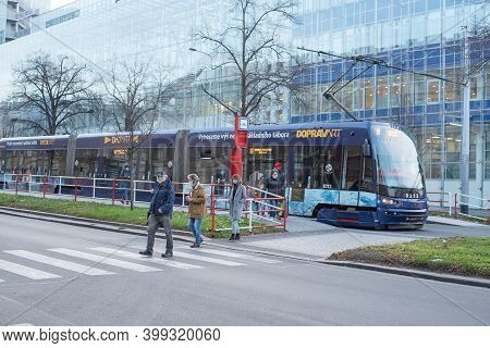 Prague, Czech Republic. 12-01-2020. Beautiful Urban Scene Highlighting Tress And Buildings Of Prague