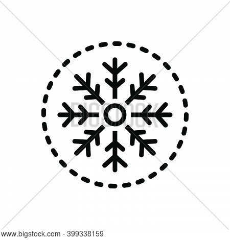 Black Line Icon For Winter Catarrh Cold Frost Flake Frozen Christmas