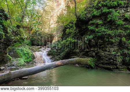 Rufabgo Waterfall Cascade Or Kid, Northern Caucasus, Russia.