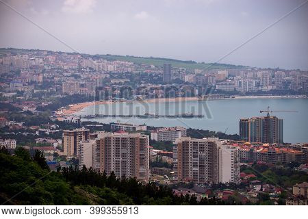 Panorama Of The Resort City Of Gelendzhik. The Kind With The Thin Cape. Gelendzhik Bay Is Visible In