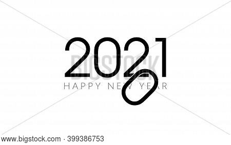 Creative Concept Of 2021 Happy New Year Posters Set. Design Templates With Typography Logo 2021 For 