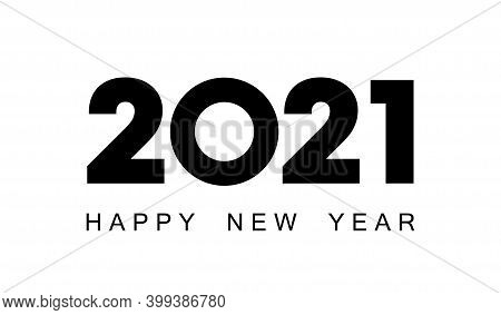 Creative Concept Of 2021 Happy New Year Posters Set. Design Templates With Typography Logo 2021 For 
