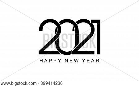 Creative Concept Of 2021 Happy New Year Posters Set. Design Templates With Typography Logo 2021 For 