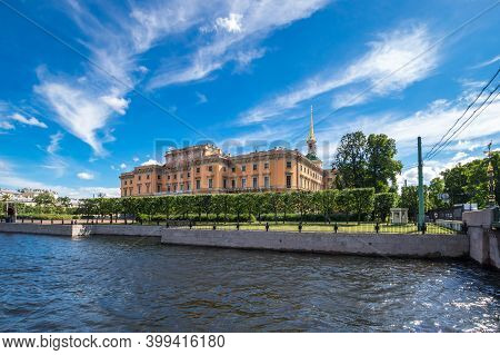 View Of Mikhailovsky Castle Or The Engineers Castle, Former Royal Residence In The Historic Centre O