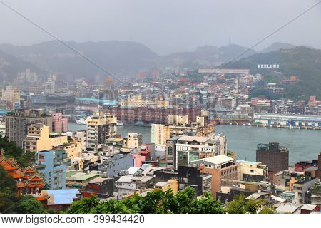 Keelung, Taiwan - November 23, 2018: Air Pollution Haze Of Keelung, Taiwan. Keelung Is The 9th Most 
