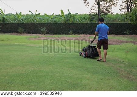 Lawn Mower Has Been Used By The Owner