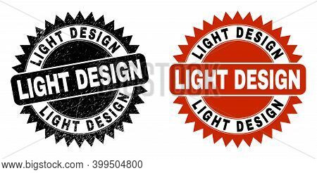 Black Rosette Light Design Seal Stamp. Flat Vector Distress Seal Stamp With Light Design Title Insid