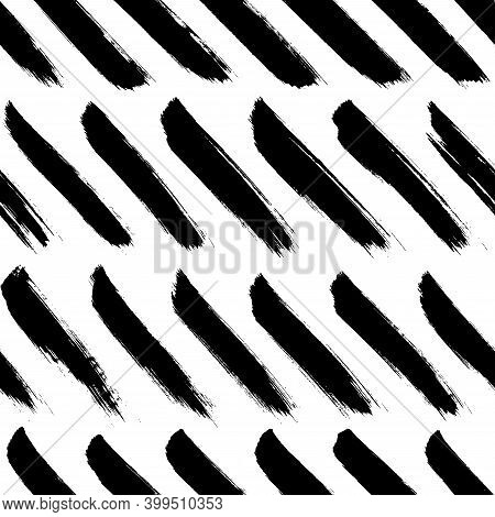 Hand Drawn Tilted Brush Strokes Lines Pattern