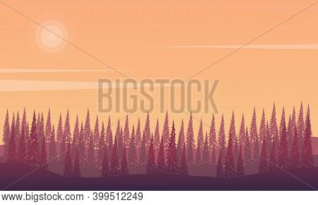 View Nice At Sunset In The Afternoon. City Vector