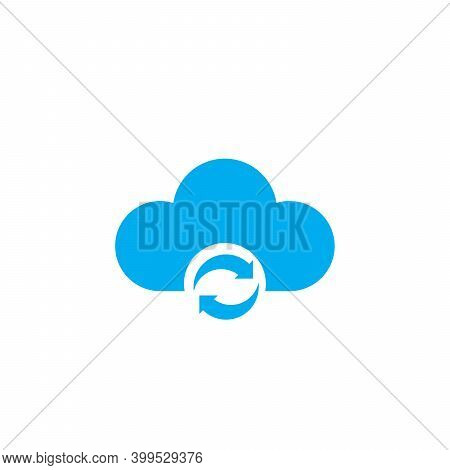 Cloud Icon With Sync Data Circle Arrows, Data Sync Symbol. Stock Vector Illustration Isolated On Whi