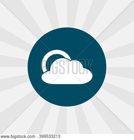 Sun Behind The Cloud Isolated Vector Icon. Weather Forecast Design Element
