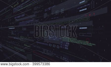 Digital Binary Programming Code, Coding Technology Networks And Data Flood, Background Of Software D