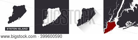 Map Of Staten Island. Boroughs Of New York City. United States Of America. State Maps. Trendy Design