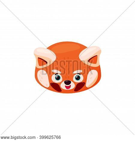 Red Panda Head As Happy Emoji. Happiness Expression. Vector Illustration Of Animal In Cartoon Style