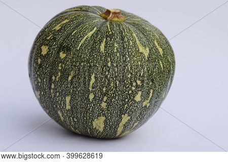 Pumpkin Raw Indan Fruit Also Used As Vegetable For Lunch Dinner Curry Preparation. . Green Round Pum