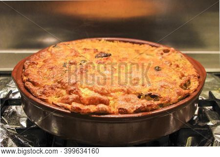 Traditional Spanish Dish Called Rice With Crust In A Clay Pot