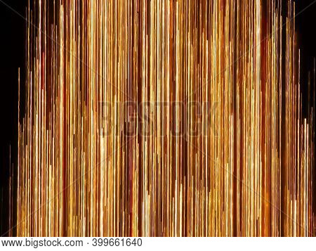 Vertical Stripes Light Painting - Photo Of Many Led Lamps With Long Exposure And Movement At Dark Ni