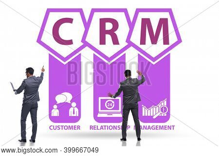 CRM custromer relationship management concept with businessman